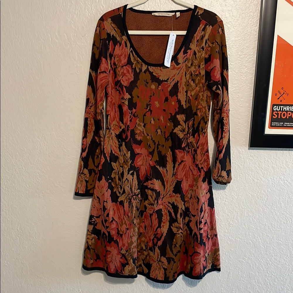 Soft Surroundings Floral Long Sleeve Dress - Multicolor